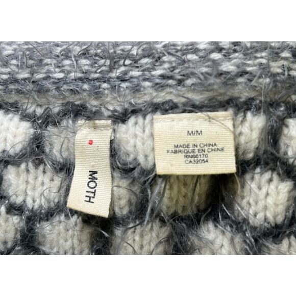 Anthropologie MOTH Gray/Cream Sweater, Size M - Picture 4 of 5